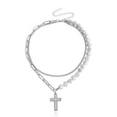 European And American Jewelry Cross Heart Pendant Necklace European And American Jewelry Cross Heart Pendant Necklace