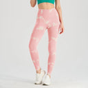 Yoga Leggings with Sculpting Tummy Control and Butt Lift Tie Dye Bleach Design Yoga Leggings with Sculpting Tummy Control and Butt Lift Tie Dye Bleach Design