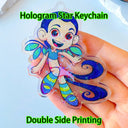 Custom Acrylic Keychain with Personalized Holographic Charm Custom Acrylic Keychain with Personalized Holographic Charm