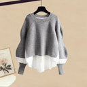Elegant Korean Knit Sweater Dress & Skirt Set Autumn Fashion Elegant Korean Knit Sweater Dress & Skirt Set Autumn Fashion