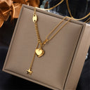 XIYANIKE 316L Stainless Steel Gold Color Love Heart Necklace XIYANIKE 316L Stainless Steel Gold Color Love Heart Necklace