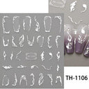 Marble Blue Nail Art Stickers Golden Wave Line Kit Set Marble Blue Nail Art Stickers Golden Wave Line Kit Set