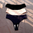 3 Pcs Seamless Ladies Ribbed Cotton Thong Set for Comfort 3 Pcs Seamless Ladies Ribbed Cotton Thong Set for Comfort