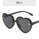Cute Cartoon Bee Heart-Shaped Kids Sunglasses UV Protection Cute Cartoon Bee Heart-Shaped Kids Sunglasses UV Protection