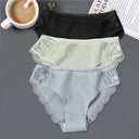 Patchwork Lace Cotton Panties Set Elegant Low Rise Lingerie Patchwork Lace Cotton Panties Set Elegant Low Rise Lingerie