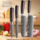 Professional Damascus Kitchen Knife Set with Santoku Cleaver Professional Damascus Kitchen Knife Set with Santoku Cleaver