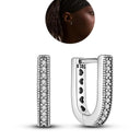 Zircon Heart Shaped Silver Earrings Elegant Gift for Women Zircon Heart Shaped Silver Earrings Elegant Gift for Women