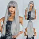 Sleek Black Synthetic Long Wig for Daily Wear and Cosplay Sleek Black Synthetic Long Wig for Daily Wear and Cosplay
