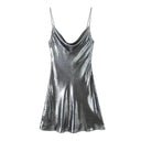 Glamorous Gold and Silver Backless Slip Dress for Women Glamorous Gold and Silver Backless Slip Dress for Women