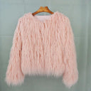 Pink Faux Fur Jacket: Elegant Blush Winter Wear Coat Pink Faux Fur Jacket: Elegant Blush Winter Wear Coat