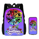 2 Pcs Set Smiling Anime Critters Backpack With Pencil Bags 2 Pcs Set Smiling Anime Critters Backpack With Pencil Bags