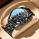 Steel Chronograph Watch Timepiece With Luminous Hands Steel Chronograph Watch Timepiece With Luminous Hands