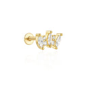 CANNER 1PC Ins Simple Flat Head Stud Earring Women 925 Silver CANNER 1PC Ins Simple Flat Head Stud Earring Women 925 Silver