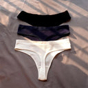 3 Pcs Seamless Ladies Ribbed Cotton Thong Set for Comfort 3 Pcs Seamless Ladies Ribbed Cotton Thong Set for Comfort