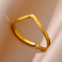 18K Gold Plated Stainless Steel Punk Couple Rings Trendy Band 18K Gold Plated Stainless Steel Punk Couple Rings Trendy Band