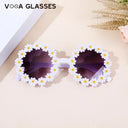 Cute Sunflower Round Sunglasses for Girls UV Protection Cute Sunflower Round Sunglasses for Girls UV Protection