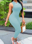 Sleek Milk Fiber Jumpsuit Sexy Sleeveless Romper Night Out Sleek Milk Fiber Jumpsuit Sexy Sleeveless Romper Night Out