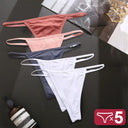 5-Piece Seductive Cotton G-String Panties Set Elegant Intimates 5-Piece Seductive Cotton G-String Panties Set Elegant Intimates