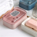 Leaf Shape Soap Dish With Auto Drainage Shower Holder Grey Leaf Shape Soap Dish With Auto Drainage Shower Holder Grey