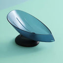 Leaf Shape Soap Dish: Automatic Drainage Shower Holder Blue Grey Leaf Shape Soap Dish: Automatic Drainage Shower Holder Blue Grey