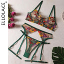 Floral Lace Lingerie Set Elegant Intimate Wear for Women Floral Lace Lingerie Set Elegant Intimate Wear for Women