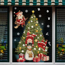 Cheerful Santa & Xmas Tree Window Decals for Holiday Decor Cheerful Santa & Xmas Tree Window Decals for Holiday Decor