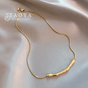 European And American Fashion Simple Stainless Steel Gold Color Collarbone Chain European And American Fashion Simple Stainless Steel Gold Color Collarbone Chain
