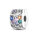 Daisy Sterling Silver Clip Charms with Authentic CZ Detailing Daisy Sterling Silver Clip Charms with Authentic CZ Detailing