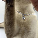 Gold Heart Charm Necklace for Pet Cat Dog Stainless Steel Gold Heart Charm Necklace for Pet Cat Dog Stainless Steel