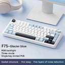 AULA F75 2.4G Wireless Bluetooth Wired Gaming Mechanical Keyboard RGB Customized 75% Layout AULA F75 2.4G Wireless Bluetooth Wired Gaming Mechanical Keyboard RGB Customized 75% Layout