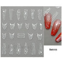 Fantasy Butterfly Nail Decals - Silver Holographic Flames Fantasy Butterfly Nail Decals - Silver Holographic Flames