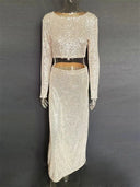 Sequin Maxi Skirt Glamorous High Waist Glitter Elegance Sequin Maxi Skirt Glamorous High Waist Glitter Elegance