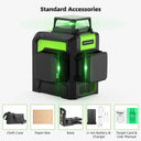 Huepar 12 Lines 3D Cross Line Laser Level Kit Osram Green Huepar 12 Lines 3D Cross Line Laser Level Kit Osram Green