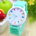 Elegant White and Green Jelly Watch Stylish Timepiece Women Elegant White and Green Jelly Watch Stylish Timepiece Women