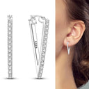 Zircon Heart Shaped Silver Earrings Elegant Gift for Women Zircon Heart Shaped Silver Earrings Elegant Gift for Women