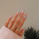 24pcs Light Green Stripe Gradient Fake Nails Full Cover Set 24pcs Light Green Stripe Gradient Fake Nails Full Cover Set