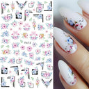 Butterfly and Fruit Nail Sticker Set with 5D Floral Designs Butterfly and Fruit Nail Sticker Set with 5D Floral Designs