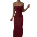 Summer Chic Solid Color Bodycon Dress Elegant Style Fit Summer Chic Solid Color Bodycon Dress Elegant Style Fit