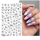 Butterfly and Fruit Nail Sticker Set with 5D Floral Designs Butterfly and Fruit Nail Sticker Set with 5D Floral Designs