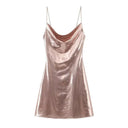 Glamorous Gold and Silver Backless Slip Dress for Women Glamorous Gold and Silver Backless Slip Dress for Women