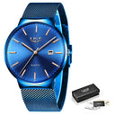 LIGE Men's Ultra Thin Fashion Watch Stylish Quartz Elegance LIGE Men's Ultra Thin Fashion Watch Stylish Quartz Elegance