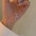 New Shiny Butterfly Necklace Ladies Exquisite Double Layer Chain New Shiny Butterfly Necklace Ladies Exquisite Double Layer Chain