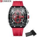 Curren Men's Casual Quartz Watch Rectangular Silicone Straps Curren Men's Casual Quartz Watch Rectangular Silicone Straps