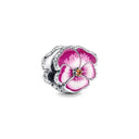 Fashion Pink Pansy Flower Pendant Bead 925 Sterling Silver Fashion Pink Pansy Flower Pendant Bead 925 Sterling Silver