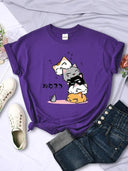 Sleeping Cats Stack T Shirt For Playful Feline Comfort Sleeping Cats Stack T Shirt For Playful Feline Comfort