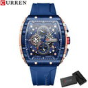 Curren Chronograph Square Dial Men's Wristwatch Luxury Curren Chronograph Square Dial Men's Wristwatch Luxury