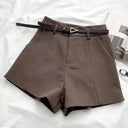 Elegant High Waist A-line Trousers Vintage-Inspired Office Shorts Elegant High Waist A-line Trousers Vintage-Inspired Office Shorts