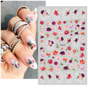 Butterfly and Fruit Nail Sticker Set with 5D Floral Designs Butterfly and Fruit Nail Sticker Set with 5D Floral Designs