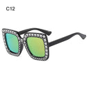 Trendy Rhinestone Kids Sunglasses with Colorful Lenses Trendy Rhinestone Kids Sunglasses with Colorful Lenses