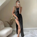 Knitted Beach Cover Up Sexy Maxi Bodycon Slit Dress Knitted Beach Cover Up Sexy Maxi Bodycon Slit Dress